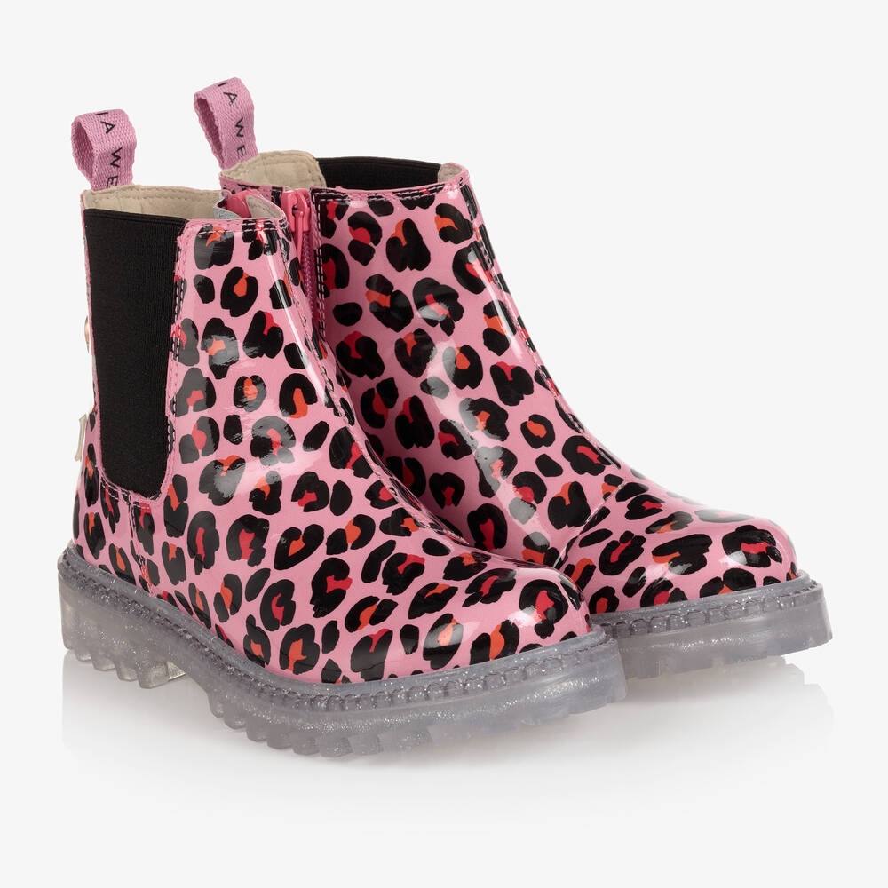 Ladies leopard hot sale print chelsea boots