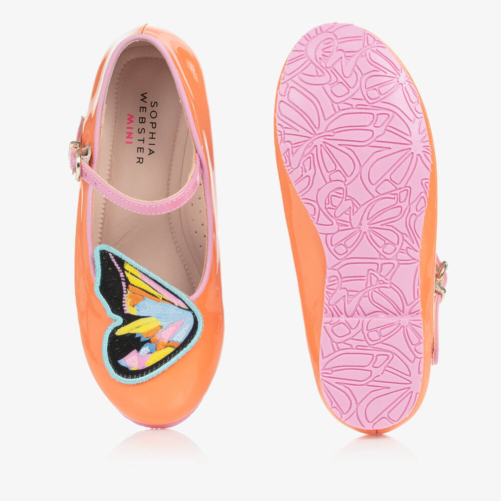 Sophia Webster Mini-بمب جلد لامع لون برتقالي للبنات | Childrensalon Outlet