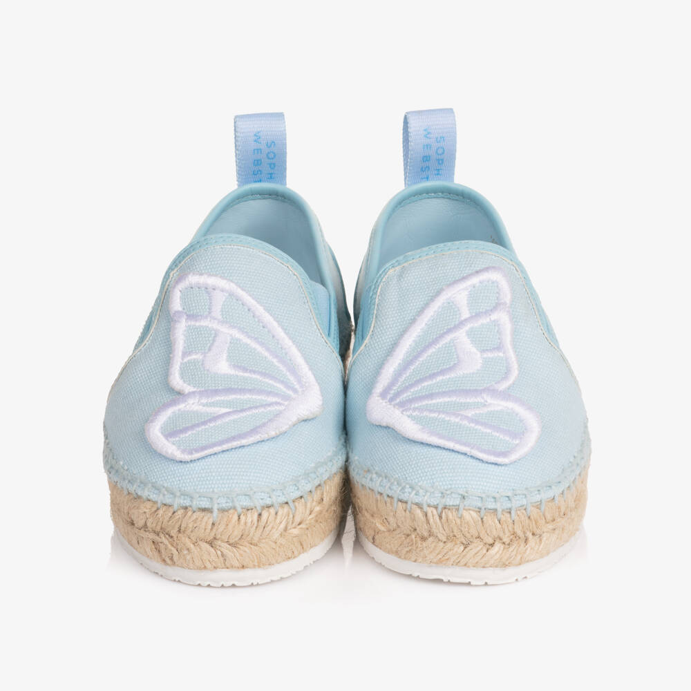 Sophia Webster Mini-Girls Pale Blue Butterfly Espadrilles | Childrensalon Outlet