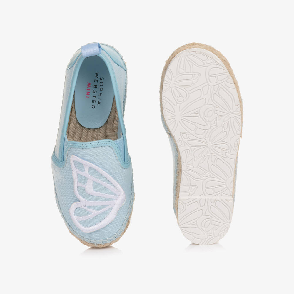 Sophia Webster Mini-Girls Pale Blue Butterfly Espadrilles | Childrensalon Outlet