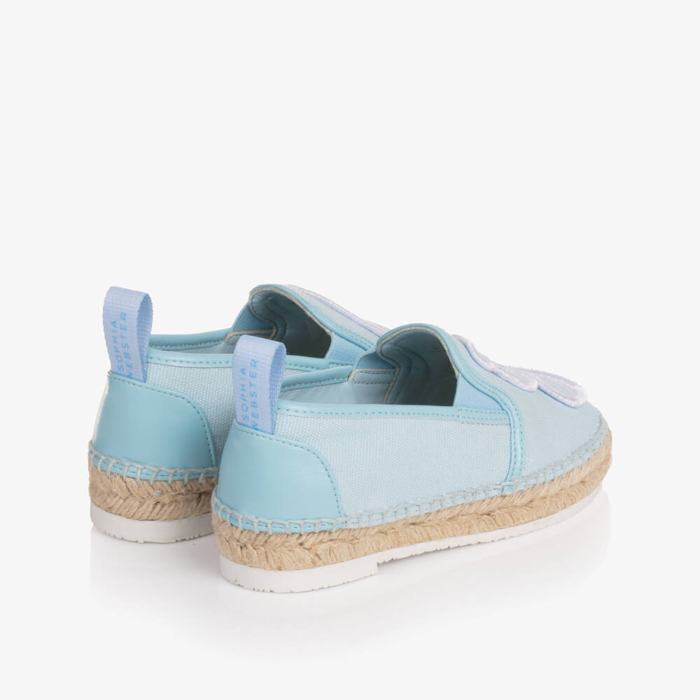 Sophia Webster Mini-Girls Pale Blue Butterfly Espadrilles | Childrensalon Outlet