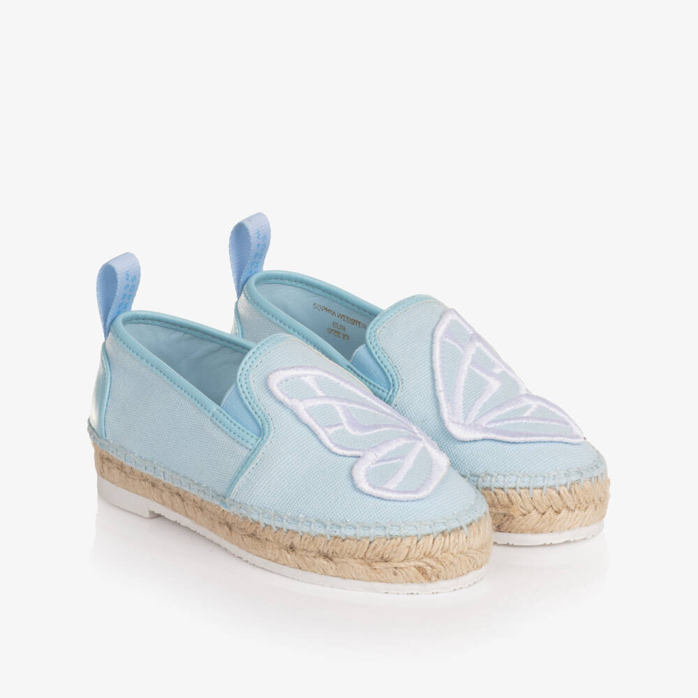 Sophia Webster Mini-Girls Pale Blue Butterfly Espadrilles | Childrensalon Outlet