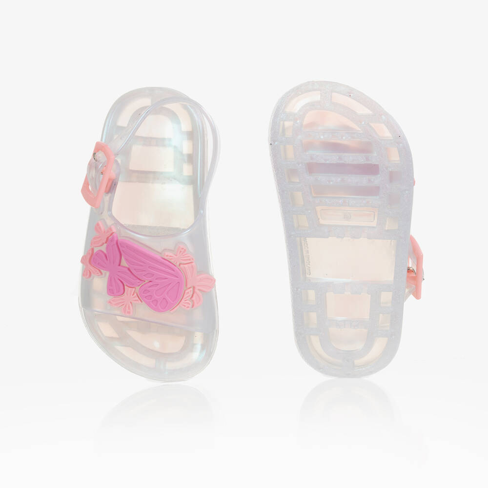 Sophia Webster Mini Girls Pearl White Jelly Sandals