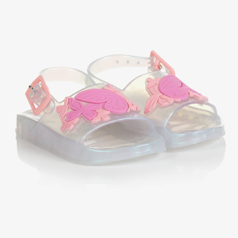 Sophia Webster Mini - Белые резиновые сандалии с бабочками | Childrensalon
