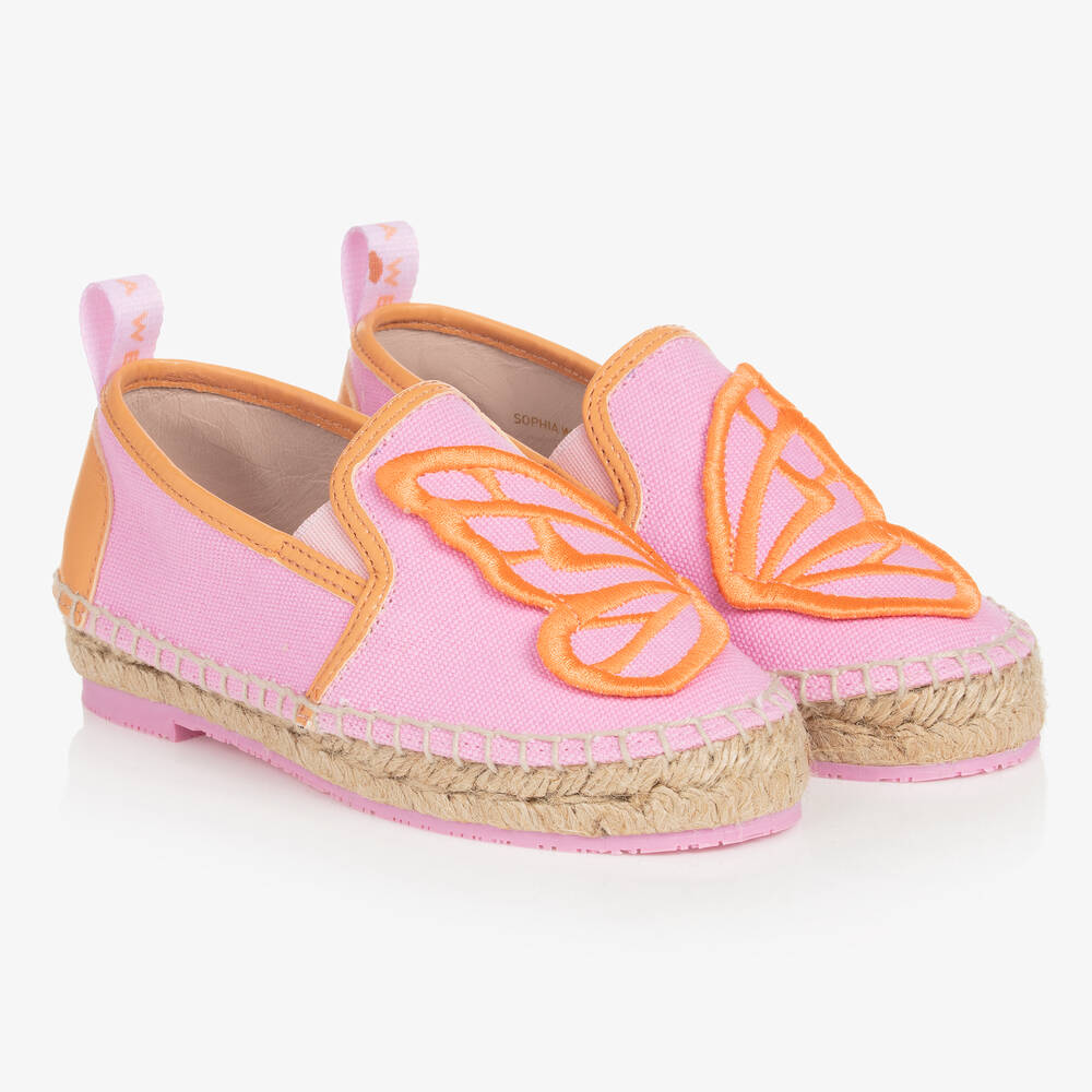 Girls Pink Butterfly Espadrilles