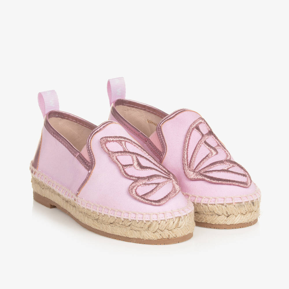 Sophia Webster Mini-Girls Pink Butterfly Espadrilles | Childrensalon Outlet