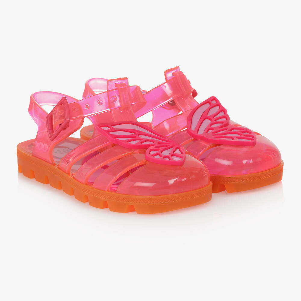 Sophia Webster Mini - حذاء جيلي لون زهري نيون للبنات | Childrensalon