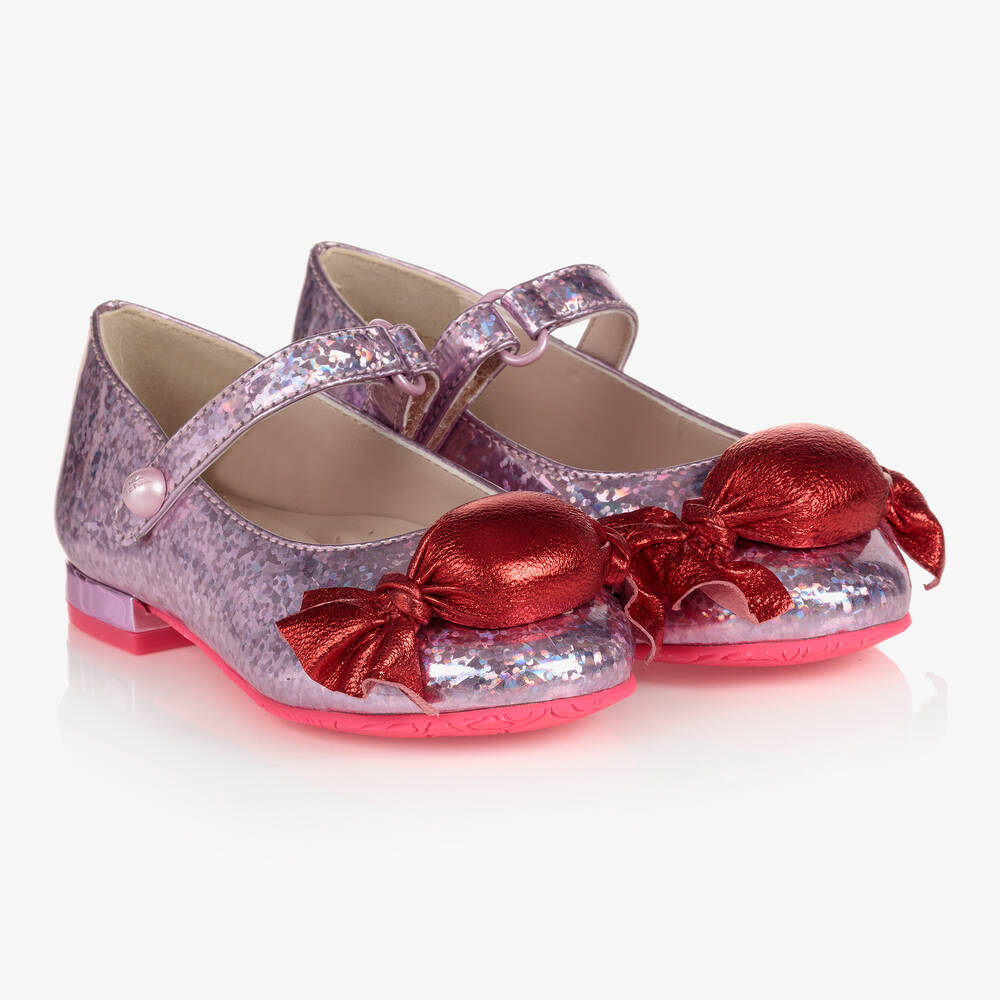 Girls Pink Glitter Bonbon Shoes