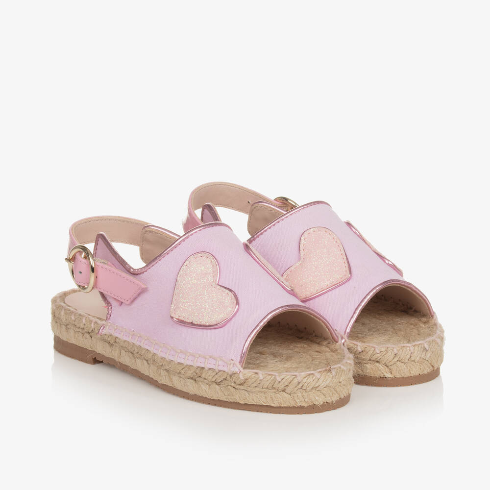 Sophia Webster Mini-Girls Pink Heart Amora Espadrille Sandals | Childrensalon Outlet