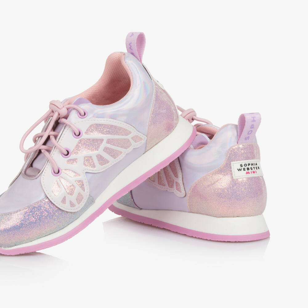 Sophia Webster Mini-Girls Pink Iridescent Chiara Trainers | Childrensalon Outlet