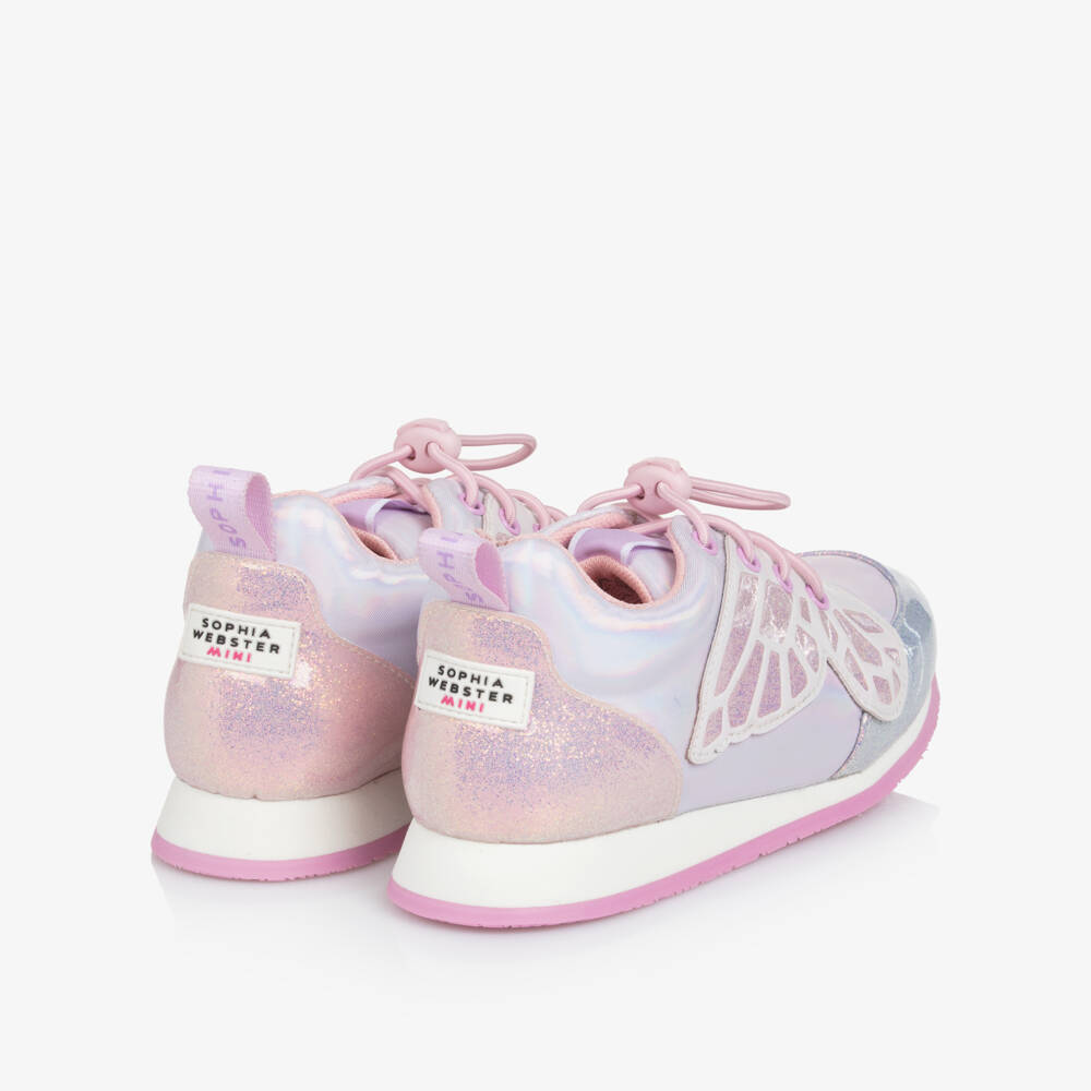 Sophia Webster Mini-Girls Pink Iridescent Chiara Trainers | Childrensalon Outlet