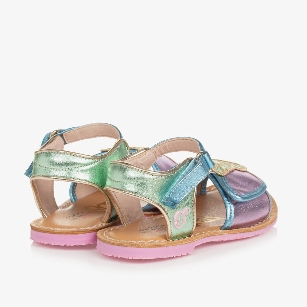 Sophia Webster Mini-Girls Pink Leather Butterfly Sandals | Childrensalon Outlet
