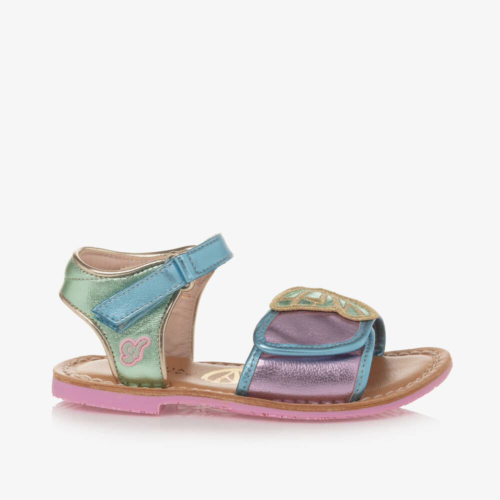 Sophia Webster Mini-Girls Pink Leather Butterfly Sandals | Childrensalon Outlet