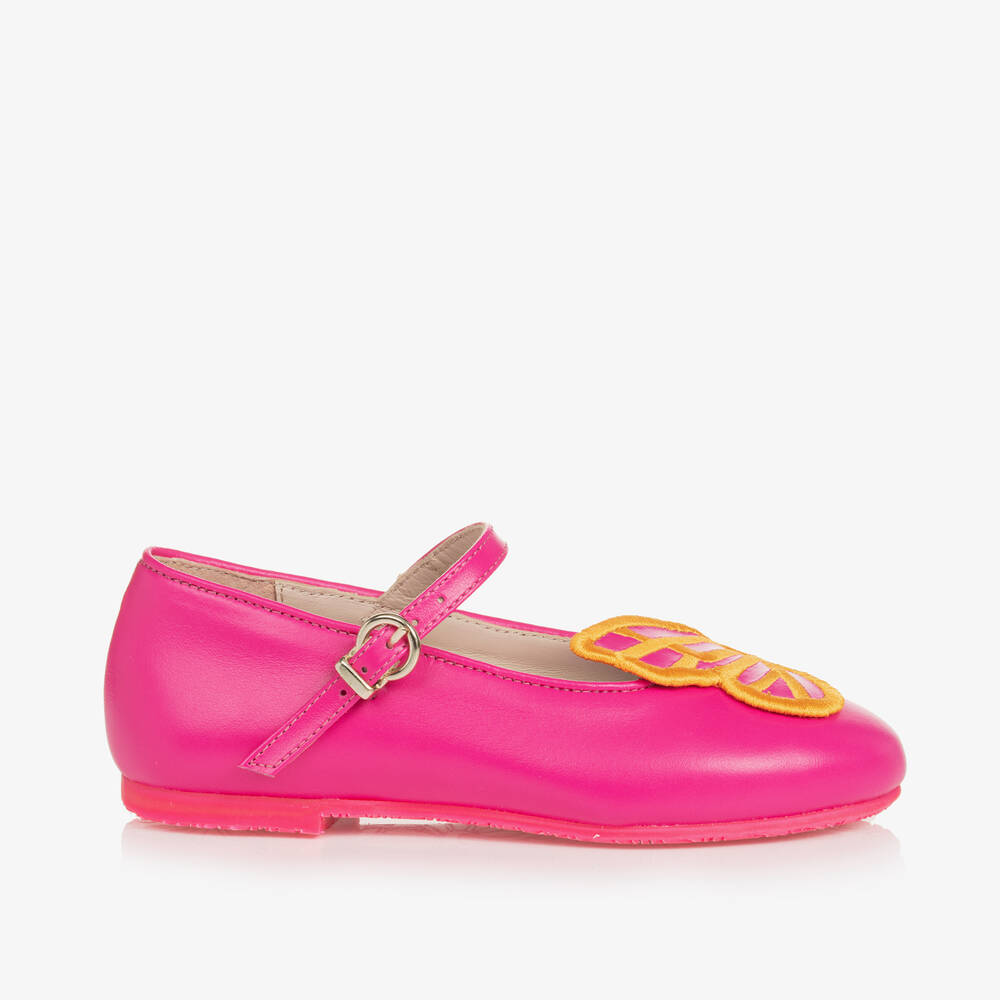 Sophia Webster Mini-Girls Pink Leather Butterfly Shoes | Childrensalon Outlet