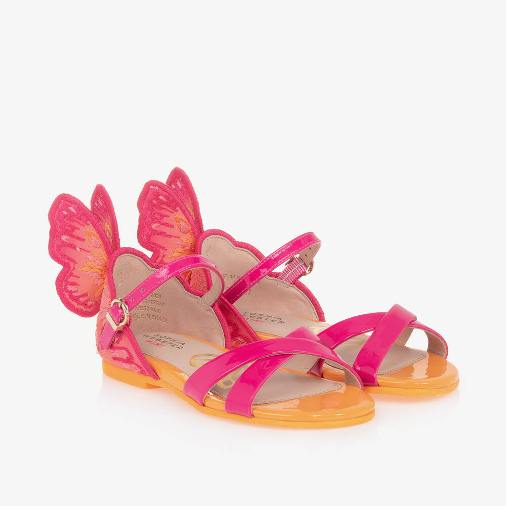 Girls Pink Orange Chiara Sandals