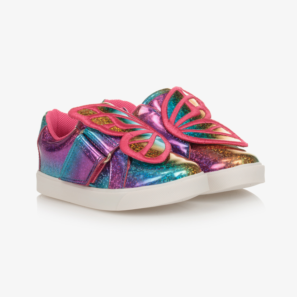 Sophia Webster Mini - Кожаные кроссовки радужной расцветки для девочек | Childrensalon