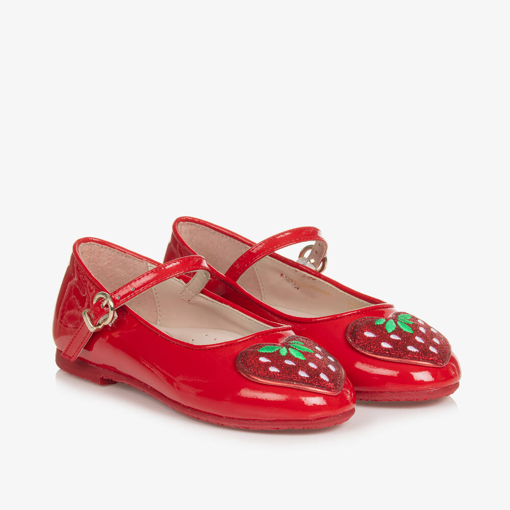 Sophia Webster Mini-Girls Red Patent Leather Amora Shoes | Childrensalon Outlet