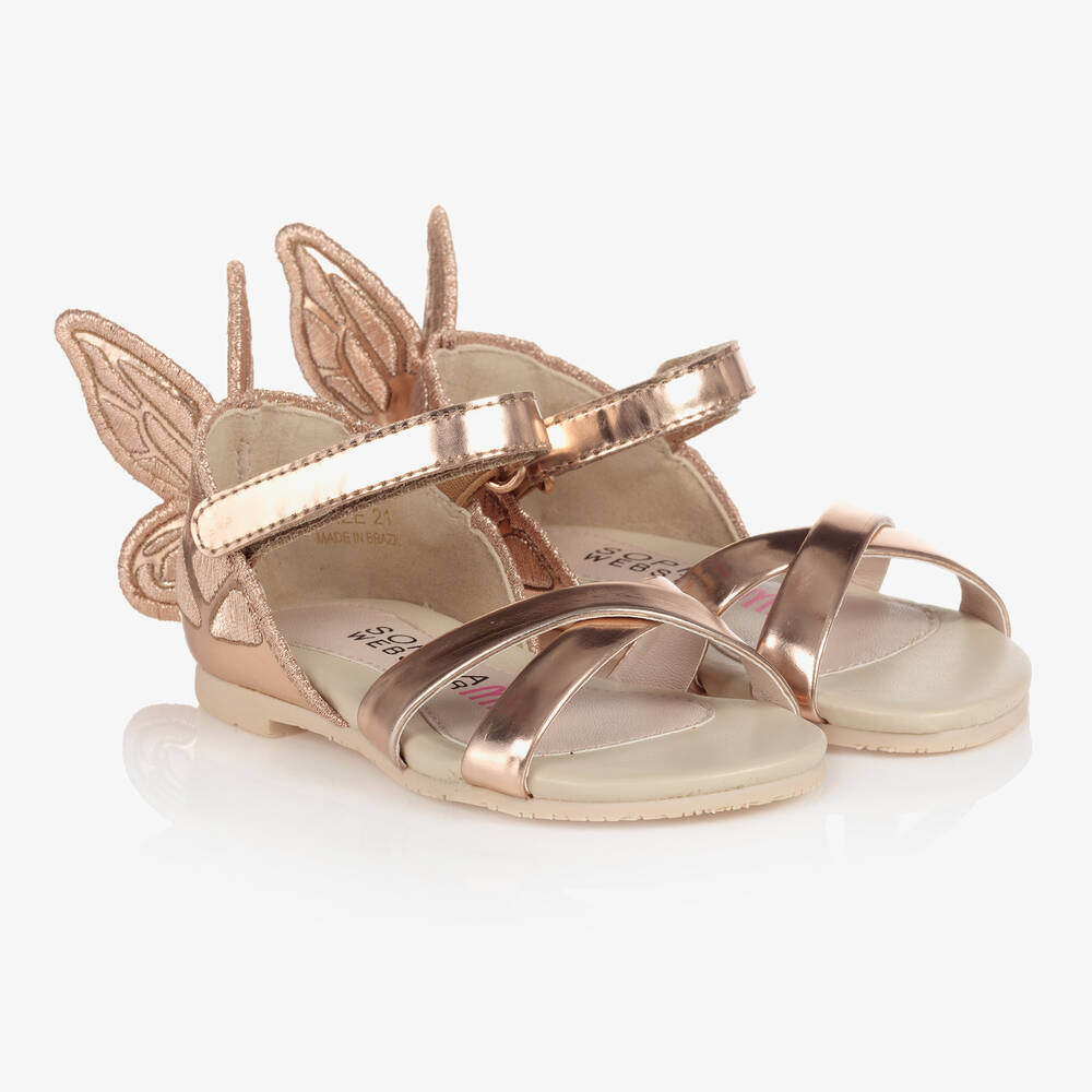 Sophia Webster Mini - Girls Rose Gold Chiara Sandals | Childrensalon