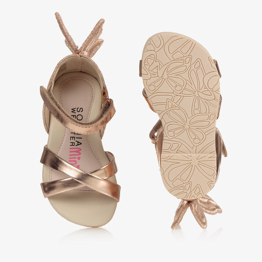 Sophia Webster Mini Girls Rose Gold Chiara Sandals
