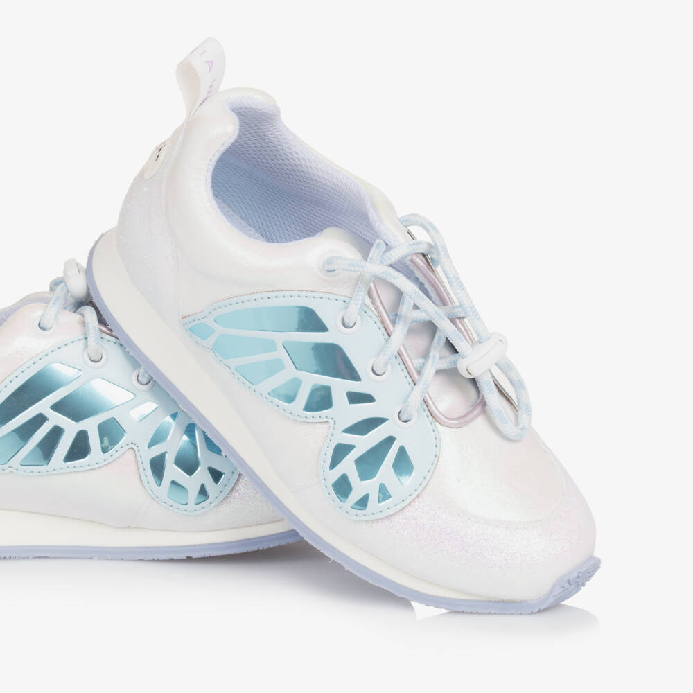 Sophia Webster Mini-Girls Shimmering White Winged Sneakers | Childrensalon Outlet