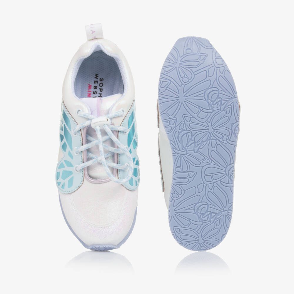 Sophia Webster Mini-Girls Shimmering White Winged Sneakers | Childrensalon Outlet
