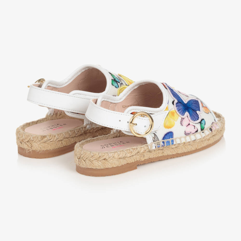 Sophia Webster Mini Girls White Butterfly Espadrille Sandals Childrensalon Outlet