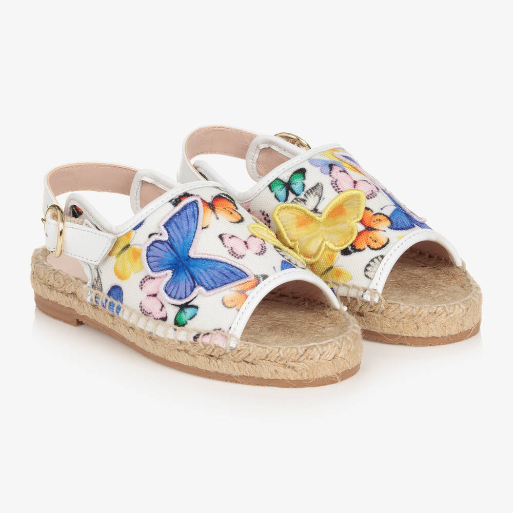 Sophia Webster Mini - Weiße Sandalen mit Schmetterlingen | Childrensalon