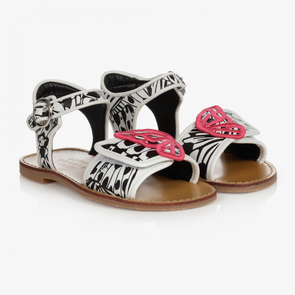Sophia Webster Mini - Белые сандалии с бабочками для девочек | Childrensalon