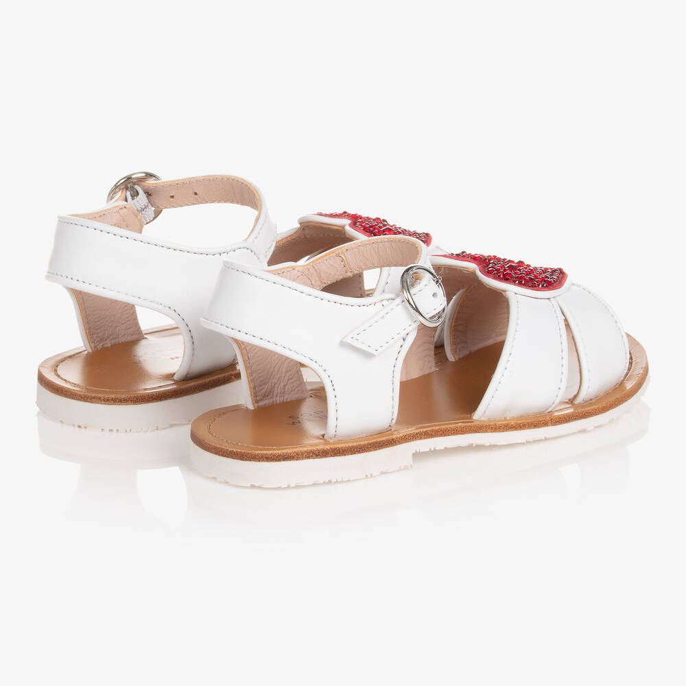 Sophia Webster Mini-Белые кожаные сандалии Amora | Childrensalon Outlet