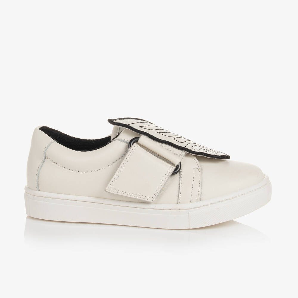 Sophia Webster Mini-Girls White Leather Butterfly Trainers | Childrensalon Outlet
