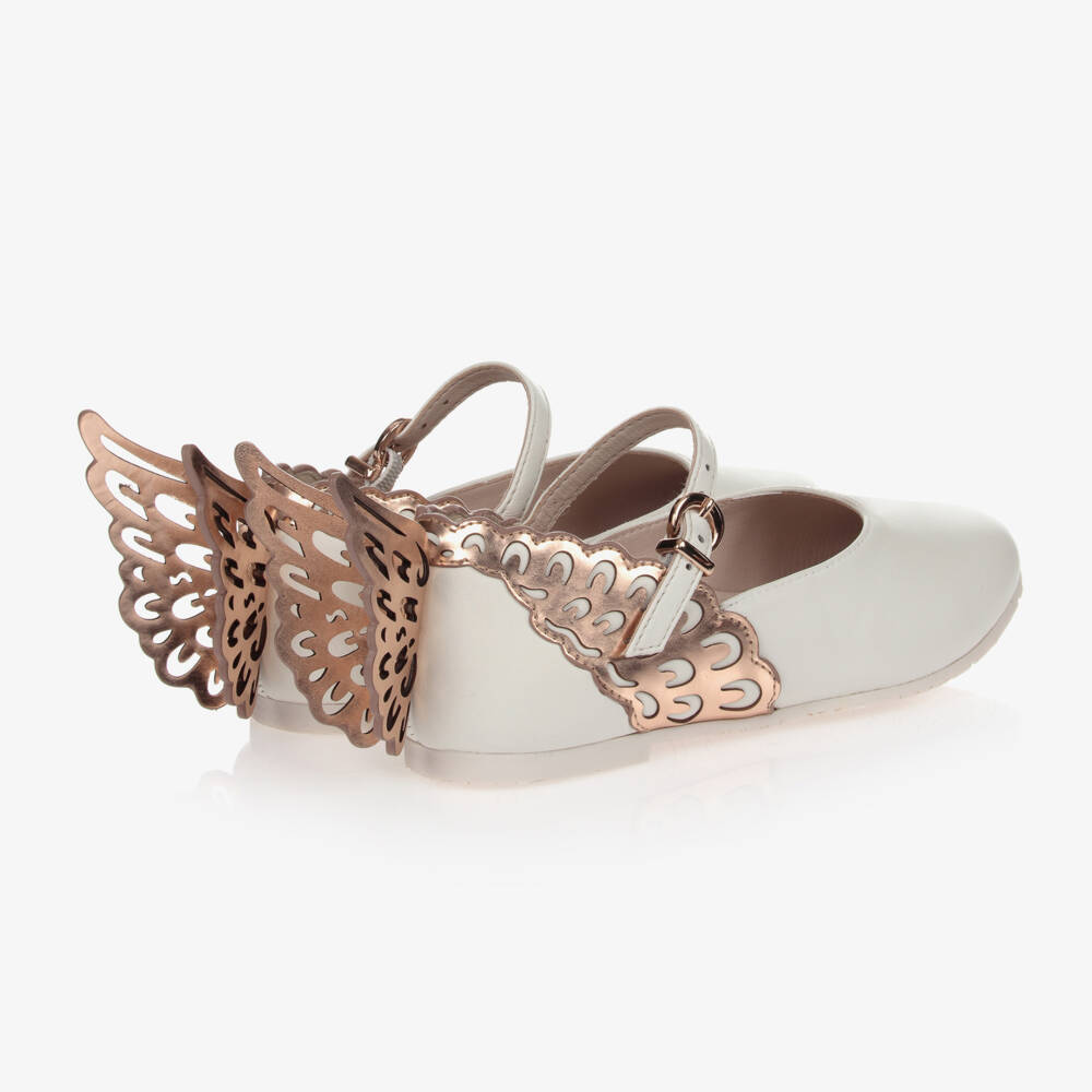 Sophia Webster Mini-Girls White Leather Shoes | Childrensalon Outlet