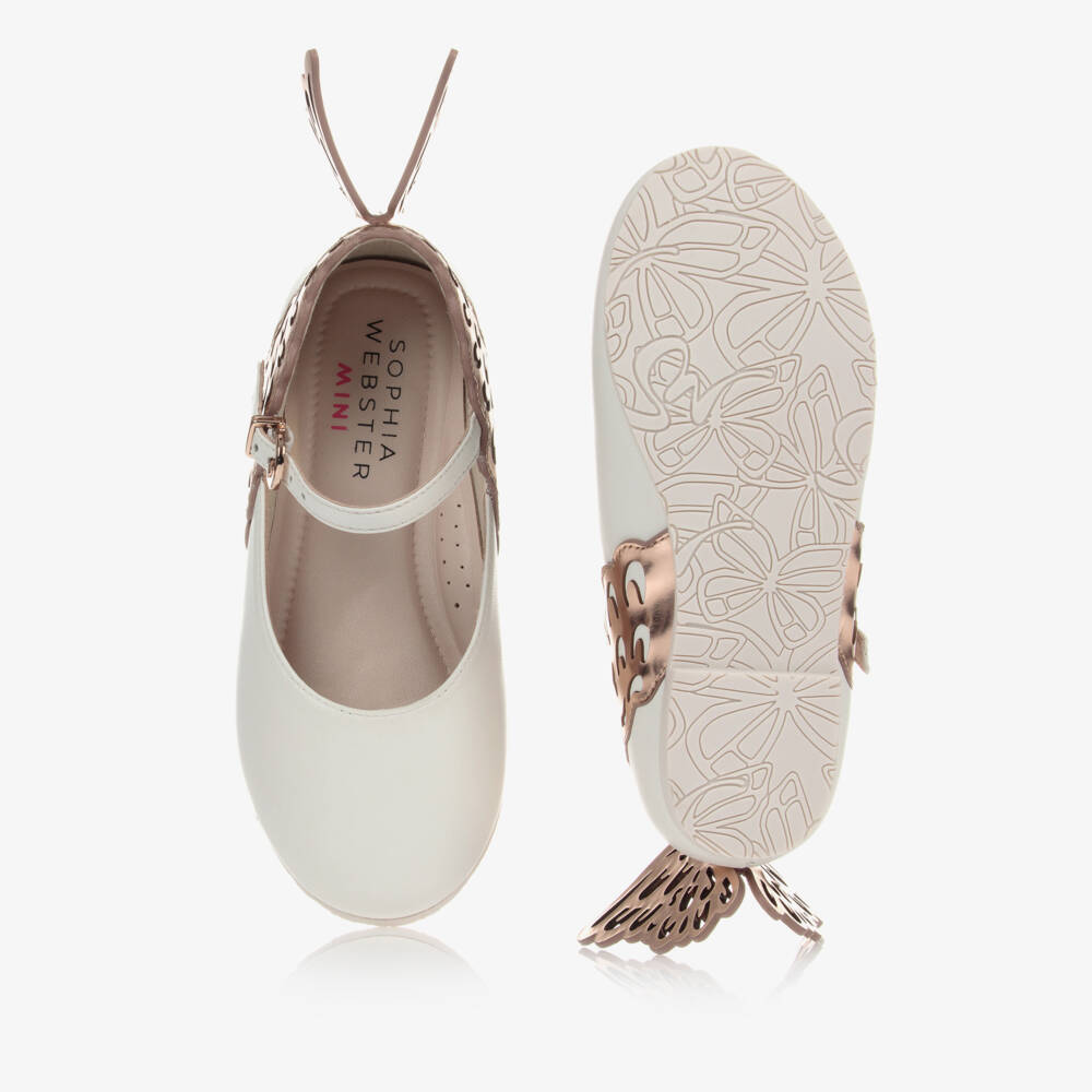 Sophia Webster Mini-Girls White Leather Shoes | Childrensalon Outlet
