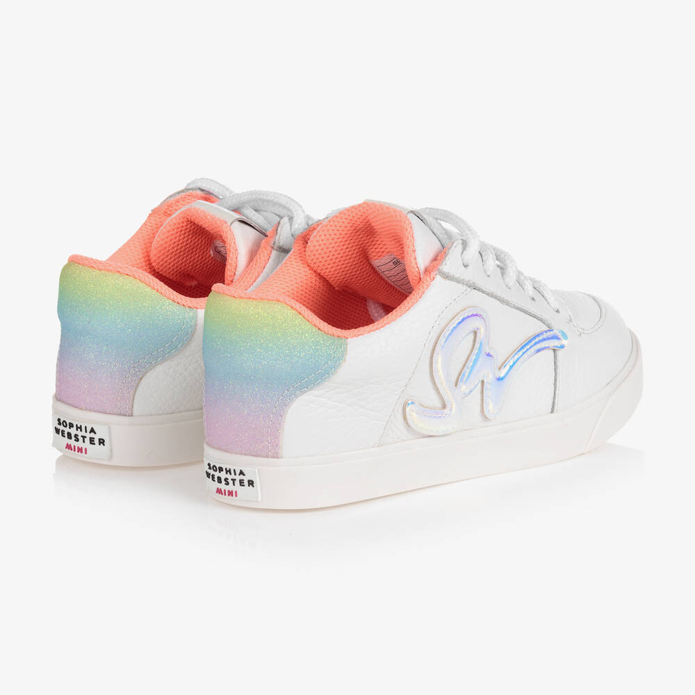 Sophia Webster Mini-Girls White Stomp Trainers | Childrensalon Outlet