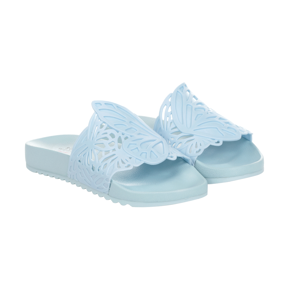 Sophia Webster Mini - Pale Blue Butterfly Sliders | Childrensalon