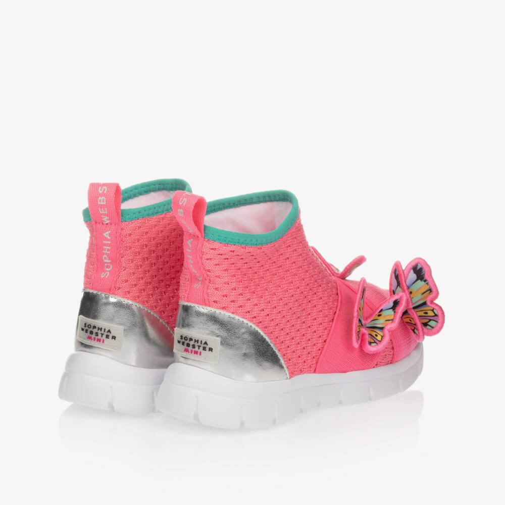 Sophia Webster Mini-Pink Butterfly Sock Trainers | Childrensalon Outlet