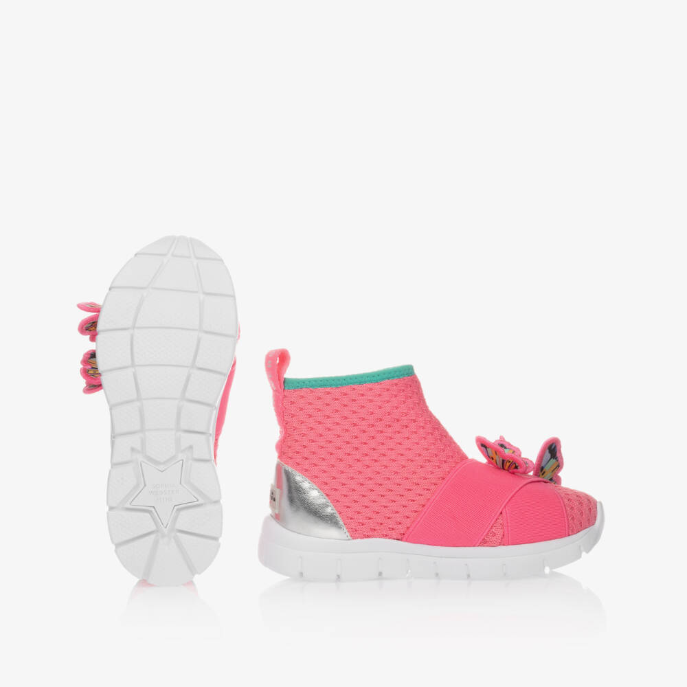 Sophia Webster Mini-Pink Butterfly Sock Trainers | Childrensalon Outlet