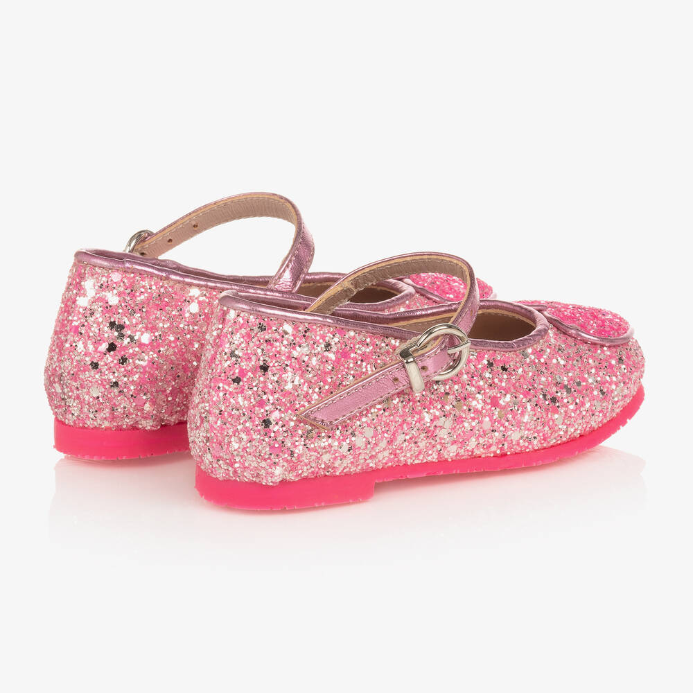 Sophia Webster Mini-Pink Glitter Leather Shoes | Childrensalon Outlet
