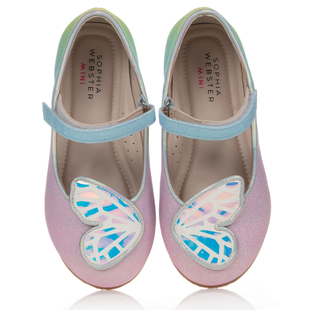 Sophia Webster Mini - Pink Glittery Butterfly Pumps