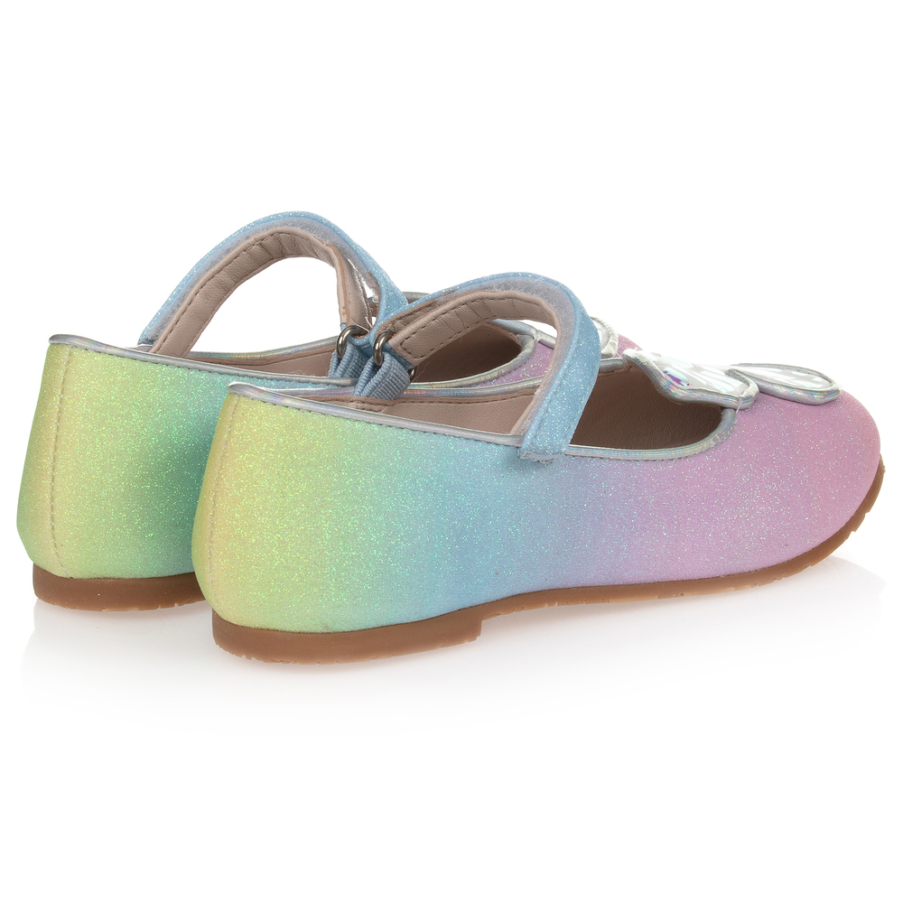 Sophia Webster Mini-Розовые туфли с блестками и декоративными бабочками | Childrensalon Outlet