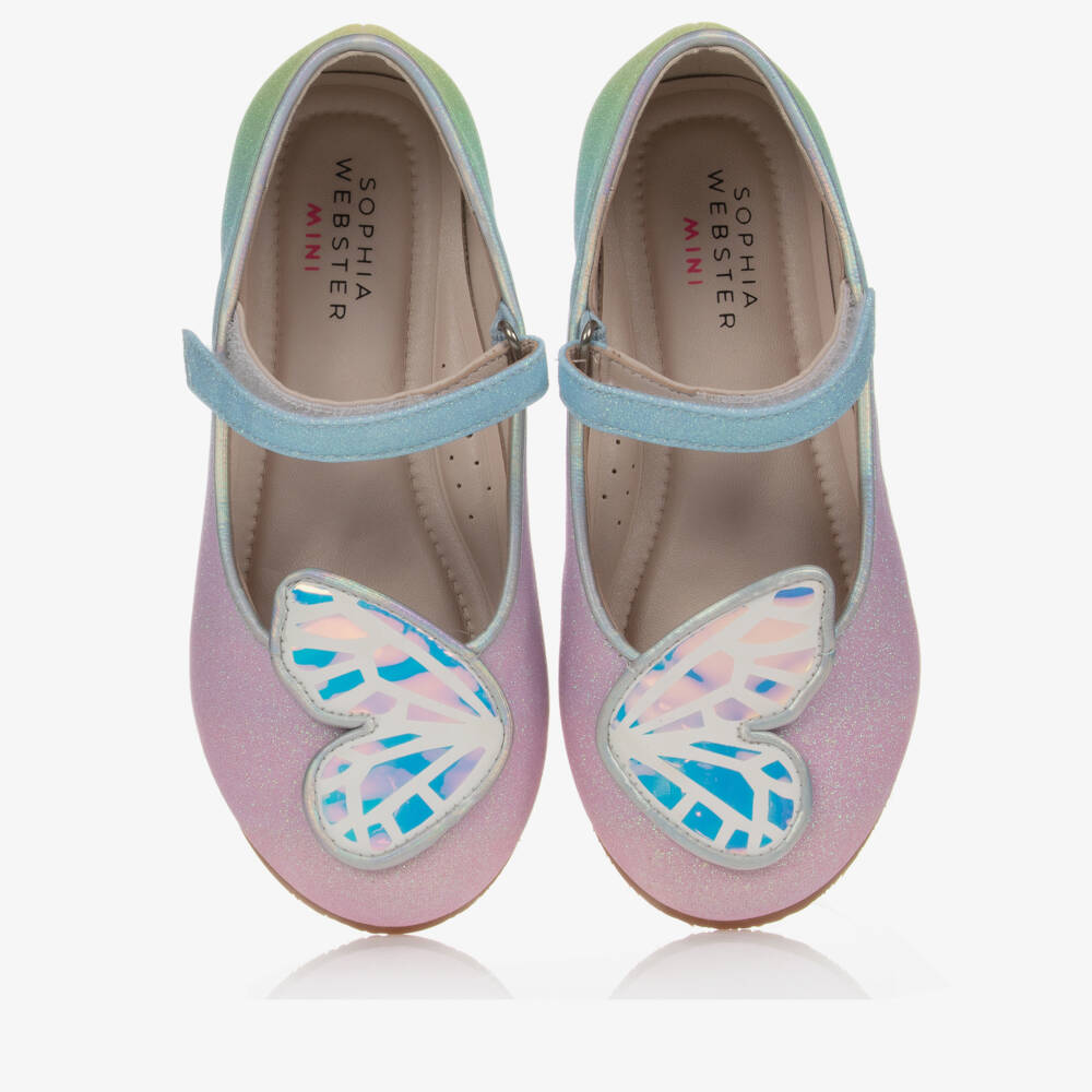 Sophia Webster Mini-حذاء جلد صناعي لون زهري غليتر للبنات | Childrensalon Outlet