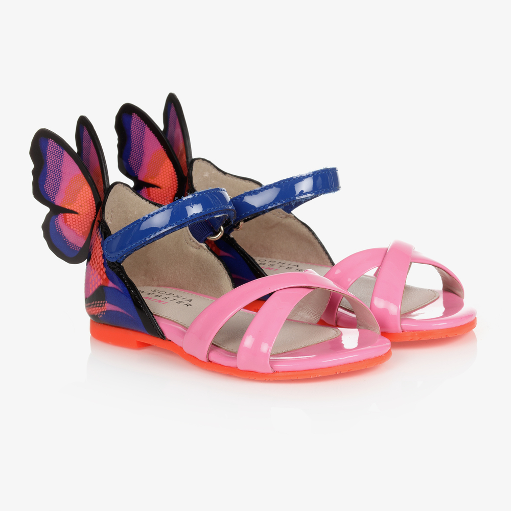 Sophia Webster Mini - Pink Leather Baby Sandals | Childrensalon