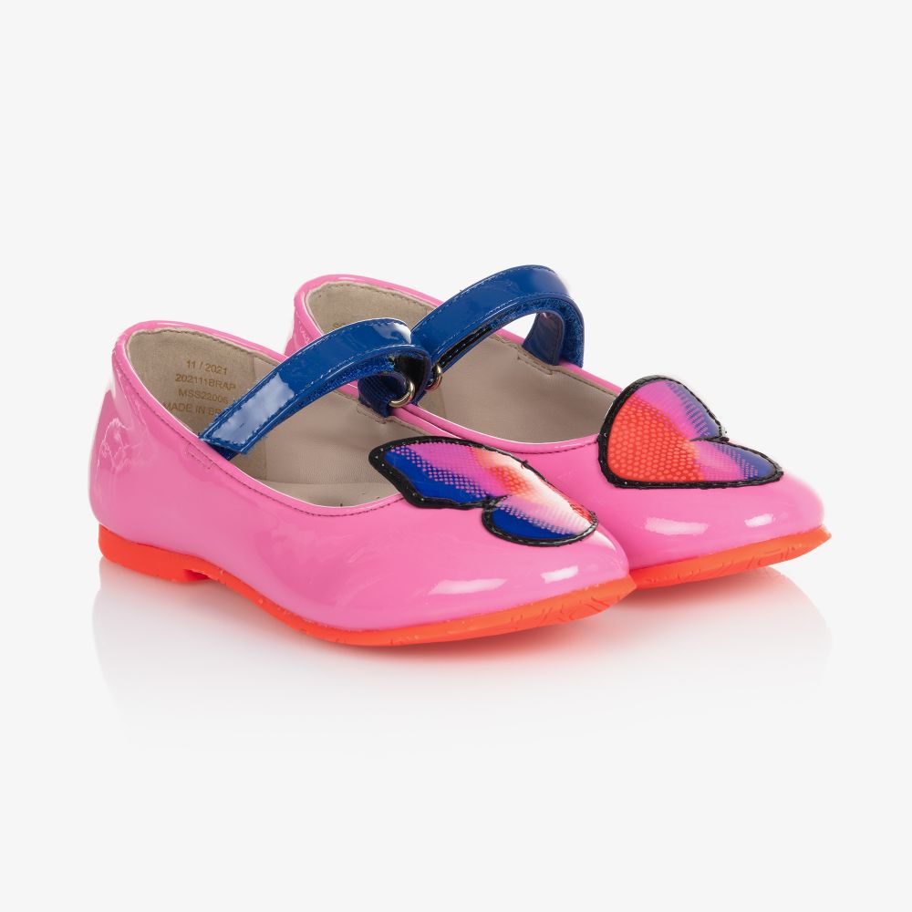Sophia Webster Mini - Pink Leather Butterfly Shoes | Childrensalon