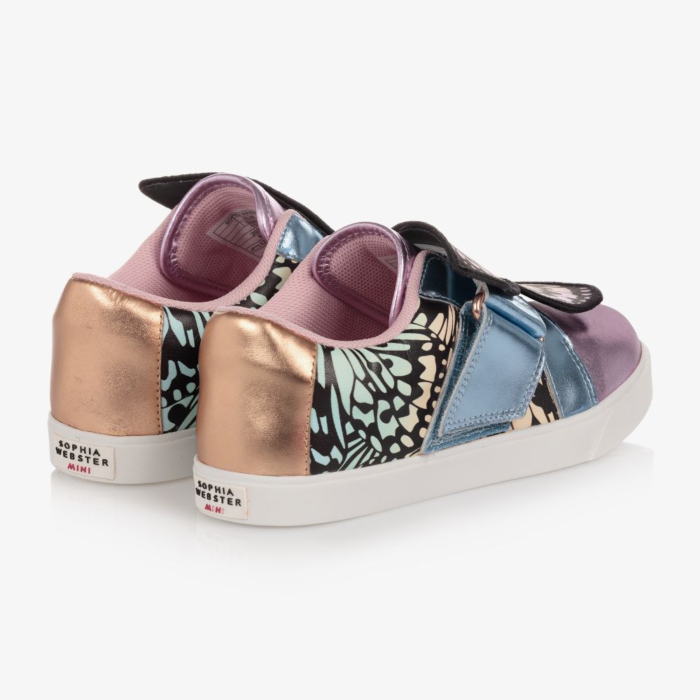 Sophia Webster Mini Pink Leather Butterfly Trainers
