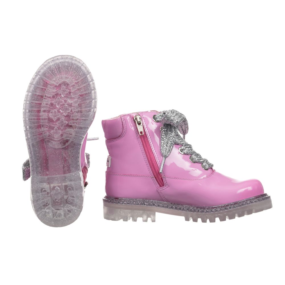 Sophia Webster Mini Pink Rococo Leather Boots