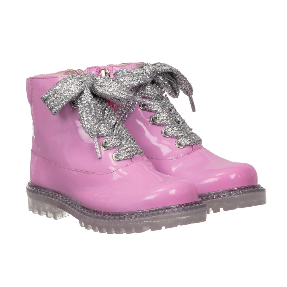 Leather pink boots shop