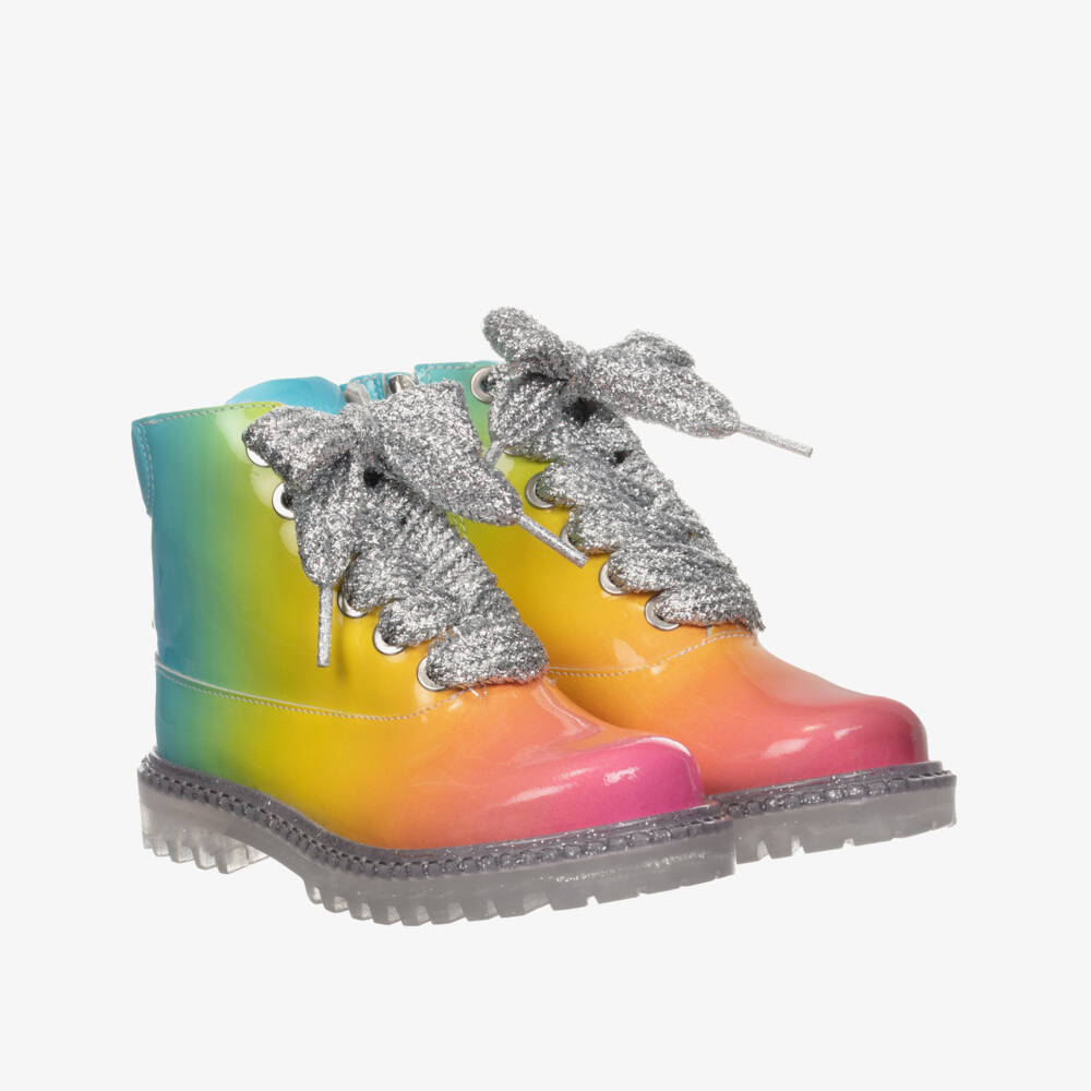 Sophia Webster Mini-Rococo Rainbow Leather Boots | Childrensalon Outlet