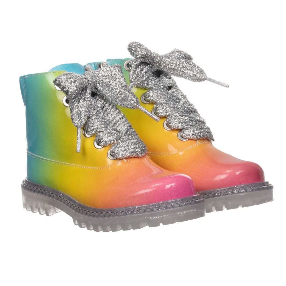 Sophia Webster Mini Rococo Rainbow Leather Boots Childrensalon