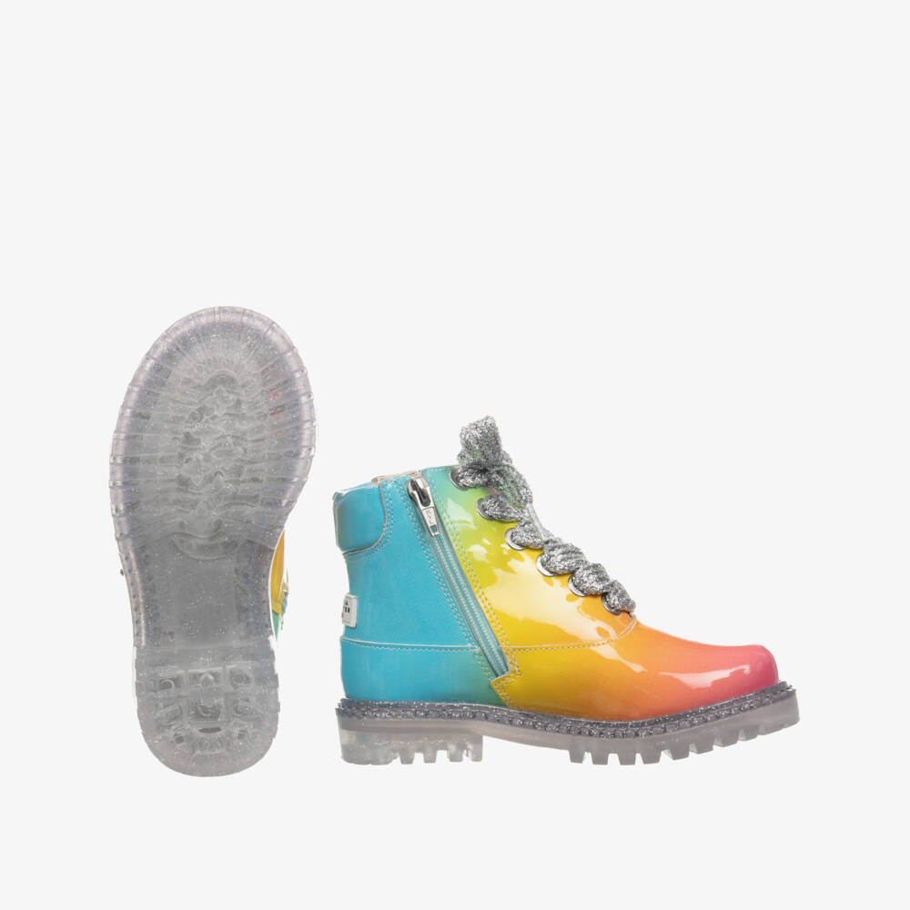 Sophia Webster Mini-Rococo Rainbow Leather Boots | Childrensalon Outlet
