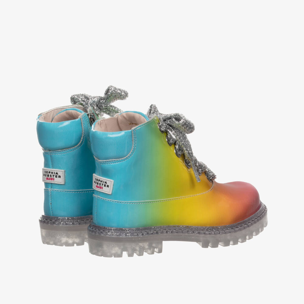 Sophia Webster Mini-Rococo Rainbow Leather Boots | Childrensalon Outlet