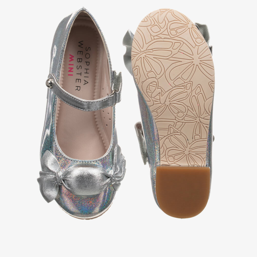 Sophia Webster Mini-Silver Leather Bonbon Shoes | Childrensalon Outlet